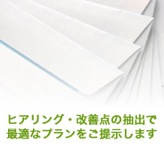 ヒアリング・改善点の抽出で最適なプランをご提示します